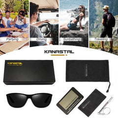 KANASTAL Polarized Sports Sunglasses for Men Women, Classic Square Sun Glasses Driving Cycling Outdoor Lightweight Shades for Womens 100% UV400 Protection