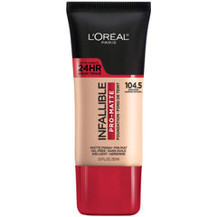 L'Oreal Paris Makeup Infallible Pro-Matte Liquid Longwear Foundation, Nude Buff 104.5, 1 fl; oz.
