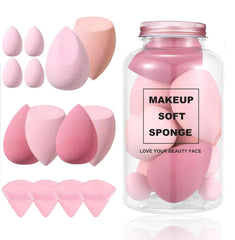 Duomama Get Flawless Makeup with 14-Piece Beauty Sponge Set - Includes Powder Puffs and Mini Sponges - Ideal Valentine's Day or Mother's Day Gift for Women - Achieve Professional Results (Pink)