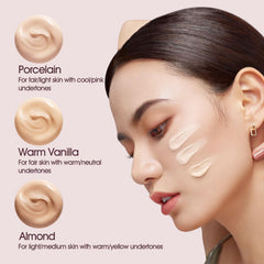FABLOOX Cellglow Lasting Cream Foundation, Brighten Skin with Buildable Medium to Full Coverage, Skincare Makeup Hybrid, Lightweight and Nourishing Formula, Natural Radiant Finish, Vegan, Porcelain