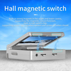 RG35XX flip Handheld Game Console Clamshell Retro Game Console Upgrade 64-bit System Portable Gaming Console with 3.5 inch IPS Screen 3300mAh Battery Supports 5G WiFi Bluetooth HD,TV Output Silver