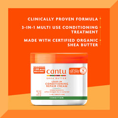 Cantu, Shea Butter Leave in Conditioning Repair Cream, 453 grams
