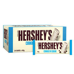 Hershey's Cookies 'n' Creme Chocolate Bar - 40g (Pack of 24 bars)