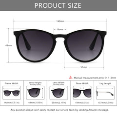 SUNGAIT Vintage Round Sunglasses for Women Men Classic Retro Designer Style