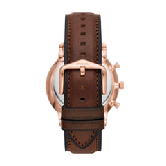 Fossil Men's Neutra Quartz Stainless Steel Chronograph Watch, Color: Rose Gold/Chocolate (Model: FS6026)