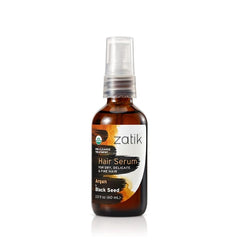 Zatik Naturals - Hair Serum with Argan & Black Seed Organic Oil Blend, For Curl enhancing and fine hair, Vegan, Non-GMO, Free of Gluten, Soy, Alcohol - pH Balanced, Biodegradable, 2.0 fl oz, 60ml