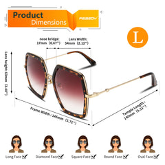 FEISEDY Women Large Hexagon Inspired Sunglasses Fashion Irregular Design Style Geometric B2503