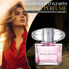 Bright Crystal Perfume for Women- Women's Fragrances Gift Set with Lavender Soy Wax Candle, Car Air Freshener & Portable Perfume Atomizer- Bright Crystal Eau de Toilette Spray- 3 Fl Oz
