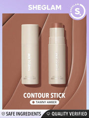 SHEGLAM Snatch 'n' Define Stick - Cream Contour Stick Long Lasting Highly Pigmented Sweat Proof Bronzer Sculpting Lightweight Smooth Natural Contour Face Makeup (Tawny Amber)
