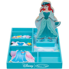 Melissa & Doug Disney Magnetic Dress-Up Wooden Doll Set – Ariel, Belle, Cinderella, Sleeping Beauty & Snow White Pretend Play Set