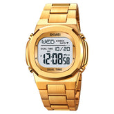 SKMEI Men watch single display electronic watch waterproof fashion business trend watches men's watches, 2004 - GOLD WHITE