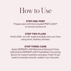 DERMAFLASH LUXE+ Sonic Dermaplaning Tool for Face Peach Fuzz Removal, Anti-Aging and Exfoliation, Icy Pink