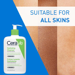 CeraVe Hydrating Cleanser | Face and Body Wash for Normal to Dry skin with Hyaluronic Acid and Ceramides | Fragrance Free Paraben Free |16Oz, 473 ml (Pack of 1)