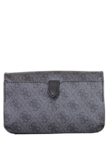 GUESS Womens Noelle Crossbody Flap Organizer Handbag Brown