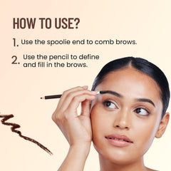 Swiss Beauty Eyebrow Definer Pencil With Spoolie | Smudge Proof, Waterproof And Pigmented Eyebrow Pencil |Shade - Chestnut, 1.5Gm |