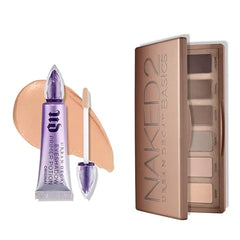 URBAN DECAY Neutral Matte Eyeshadow Bundle Naked 2 Basics Eye Palette (Taupe & Brown Mattes) + Waterproof Eyeshadow Primer Potion Original Crease free Makeup Look