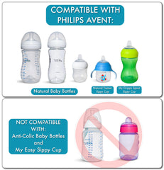 BelBeyo Sippy Spout for Philips Avent Natural Baby Bottles, My Grippy Spout Sippy Cup and Natural Trainer Sippy Cup | 4-Count | Soft Spout | Food Grade Silicone | Variable Flow (Sippy Spout )