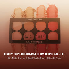 Swiss Beauty Ultra Blush Palette with highly blendable shades | Pigmented Blusher for a Natural Flush | Shade-1, 16gm|