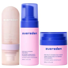 Evereden Kids Multi Vitamin Hydrating Face Mist, Face Wash, & Kids Face Cream Set Clean, Vegan, and Multivitamin Rich Skin Care Set for 6 & up Moisturize, Nourish, Protect, & Refresh