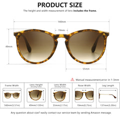 SUNGAIT Vintage Round Sunglasses for Women Men Classic Retro Designer Style