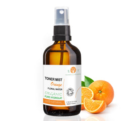 Organic Orange Blossom Water 3.52 fl oz Floral Water, 100% Pure Essential Air Freshener, Body Hair Toner, Facial Skin Care Mist, Hydrating Sleep Pillow Spray, Linen Spray