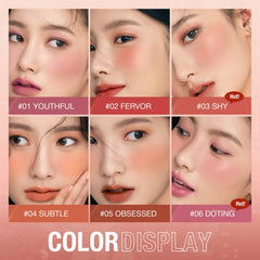 HONPOLO Blush Cream Repair Capacity Brighten Complexion Natural Nude Makeup Blush Stick Nude Makeup, Contouring and Highlighting, Improves Complexion, Waterproof Mousse Texture Long-Lasting (#1)