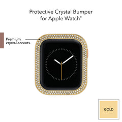 Anne Klein Premium Crystal Bumper, Compatible with Apple Watch, Seamless Fit, Easy Installation, Bumper for Apple Watch, Gold-Tone, 40mm, Elegant