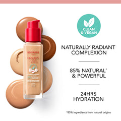 Bourjois Healthy Mix Clean Foundation β Liquid Foundation, Vegan Formula, Makeup β 58W Caramel, 30ml (1.1oz)