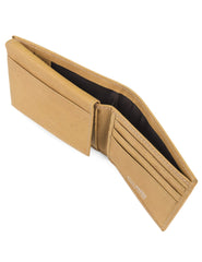 Steve Madden Men Leather RFID Wallet Extra Capacity Attached Flip Pocket Wallet - Tan