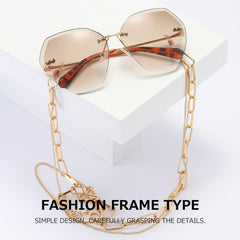 AEVOGUE Sunglasses For Women Oversized Rimless Diamond Cutting Lens Sun Glasses AE0534