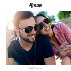 ROCKNIGHT Polarized Aviator Sunglasses for Men Women Metal Flat Top Sunglasses lightweight Driving UV400 Outdoor 58mm