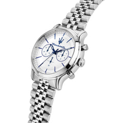 Maserati Classic Chronograph Small Seconds Analog Dial Color White Watches for Men - R8873618034 - Silver