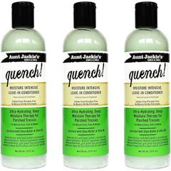 Aunt Jackie's Curls & Coils Quench! Moisture Intensive Leave In Conditioner, 12 oz (Pack of 3)