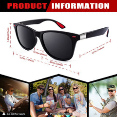 GQUEEN Classic Horn Rimmed Semi Rimless Polarized Sunglasses for Men Women GQO6