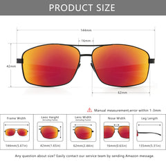 SUNGAIT Ultra Lightweight Rectangular Polarized Sunglasses UV400 Protection