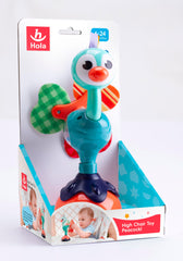 Peacock Highchair Toy with Suction β Sensory Development Toy for Babies 6M+, Stimulates Vision, Hearing, and Touch, Fine Motor Skills, Non-Toxic and Easy to Clean, Mealtime Toys