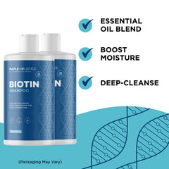 Maple Holistics Shampoo for Thinning Hair and Hair Loss - Volumizing Biotin Shampoo for Hair Growth with Rosemary Argan Oil and Evening Primrose Oil - (236 ml (Pack of 1)) (946 mL)