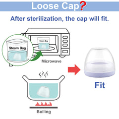 Maymom (Cap Set) - Dome Caps, Screw Rings, Sealing Discs Suitable for Philips Avent Natural Bottles, Avent PP Bottles or Natural; No Nipple Included. Convert Avent Classic Bottle Into Natural