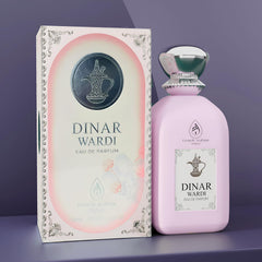 French Arabian Perfumes Dinar Wardi 100ml Eau De Parfum- Long-lasting for Women- Soft Musky Floral Vanilla Spray