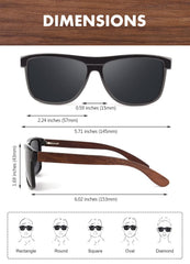 GQUEEN Classic Horn Rimmed Semi Rimless Polarized Sunglasses for Men Women GQO6