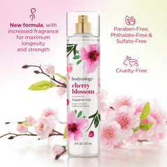 Bodycology Long-Lasting Fragrance Body Mist, Cherry Blossom, 8 fl oz