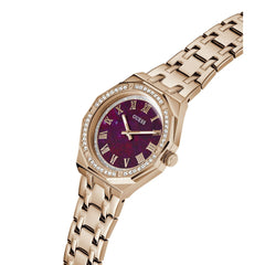GUESS P RS GLD CS W/CRYS/PLUM MOP DL/P RS GLD BRCT