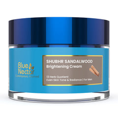 Blue Nectar Skin Brightening Cream for Men for Glowing Skin | Day and Night Face Cream for Men Oily, Dry & Combination Skin | Moisturizer for Dryness (13 Herbs, 50g)