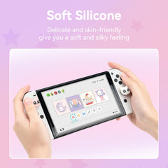 GeekShare Thumb Grip Caps for Switch,4PCS Cat Shape Silicone Joystick Caps,Soft Thumbstick Cover Compatible with Switch/OLED/Switch Lite - Tearful Eyes Cat