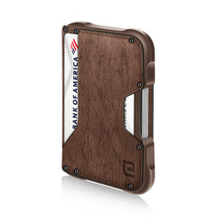 ENIGMA Dapper PU Leather Bifold Front Pocket Slim Wallet for Men, Aluminum Metal Travel Tactical RFID Blocking Card Holder Money Clip, Ideal Men's Gift (Deep Taupe Tree Pattern)