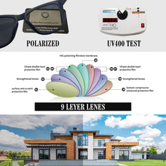 KANASTAL Polarized Sunglasses for Women, Classic Square Mens Sun Glasses, Lightweight Shades for Womens Outdoor 100% UV400 Protection Driving Fishing Golf Outdoor Activities