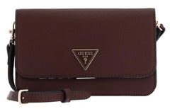 GUESS Womens Noelle Crossbody Flap Organizer Handbag Charcoal