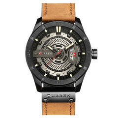CURREN Men Quartz-Analog Watches Military Sport Wristwatch Waterproof Leather Band The Best Gift for Men 8301