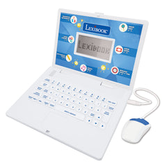 Lexibook - Educational and Bilingual Laptop Italian/English - Toy with 124 Activities to Learn, Play Games and Music - Blue/White