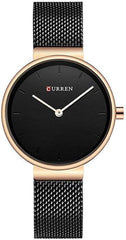 CURREN Analogue Women's Watch (Black Dial Black Colored Strap)